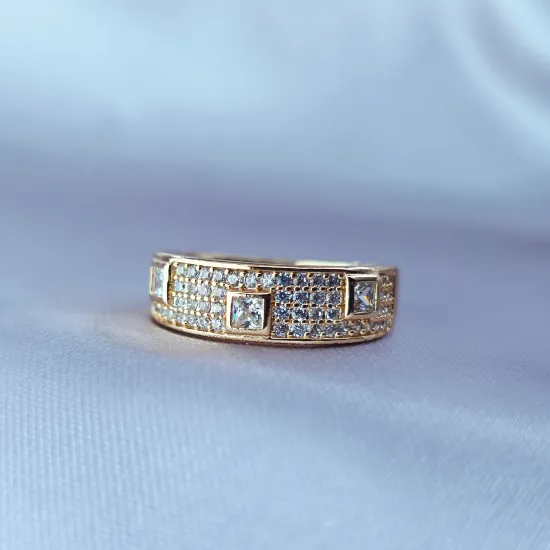 Imagen de Anillo Cuadritos Brillantes 10
