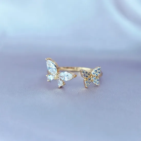 Imagen de Anillo Semiabierto Dos Mariposas Libres  8