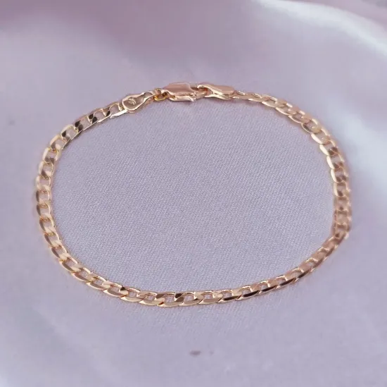 Imagen de Pulsera Tejido Barbada Abierta Oro Dorado Talla 1804