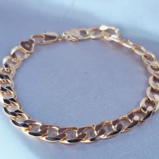 Imagen de Pulsera Tejido Barbada Abierta Oro Dorado Talla 2007