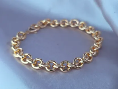 Imagen de Pulsera Eslabones Ovalados Gruesos Oro Dorado Talla 2007