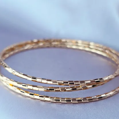 Imagen de Brazalete Fin de Semana Eslabones Caja Redona Oro Dorado Talla 1902