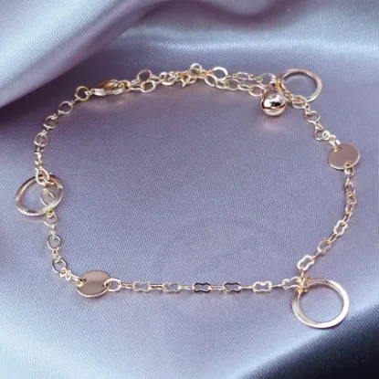 Imagen de Pulsera Tobillera Tres Aros y Dos Lunetas Talla 2710