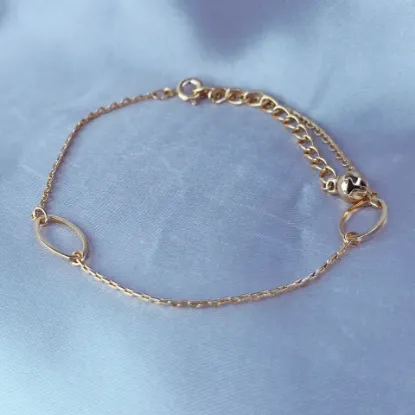 Imagen de Pulsera Tobillera Detalles Ovalados y Cascabel Talla 2208