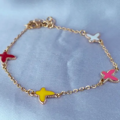 Imagen de Pulsera Cuatro Mariposas de Colores