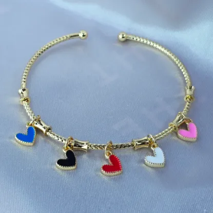 Imagen de Brazalete Semiabierto Corazones Vivri Multicolor Talla 1902