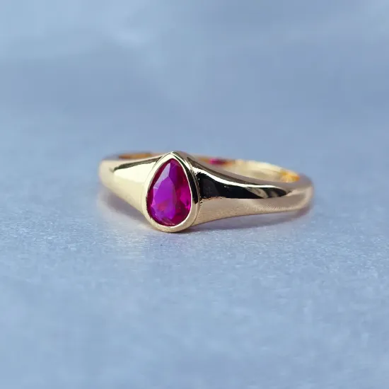 Imagen de Anillo Gota Fucsia Talla 6