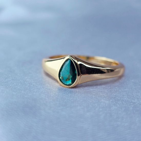 Imagen de Anillo Gota Esmeralda Talla 6