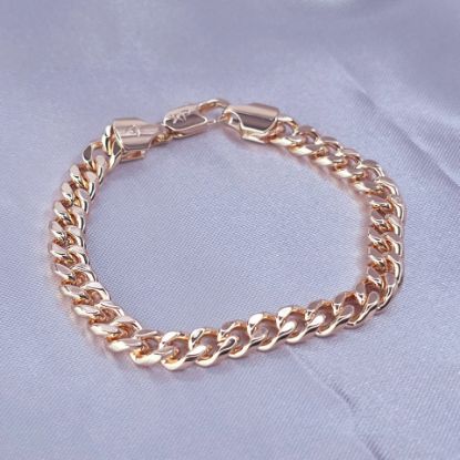 Imagen de Pulsera Tejido Barbada Cerrada Oro Dorado Talla 1805