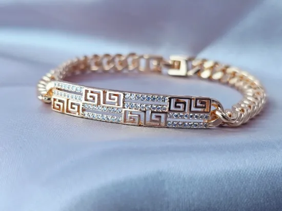 Imagen de Pulsera Esclava Grecas con Glamour Talla 1906