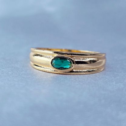 Imagen de Anillo Ovalado Esmeralda 
