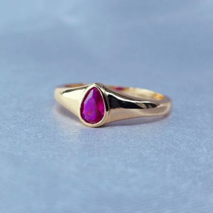 Imagen de Anillo Gota Fucsia 