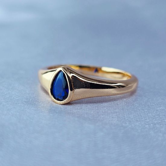Imagen de Anillo Gota Azul Intenso