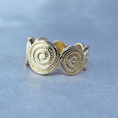 Imagen de Anillo Semiabierto Espirales de Oro 