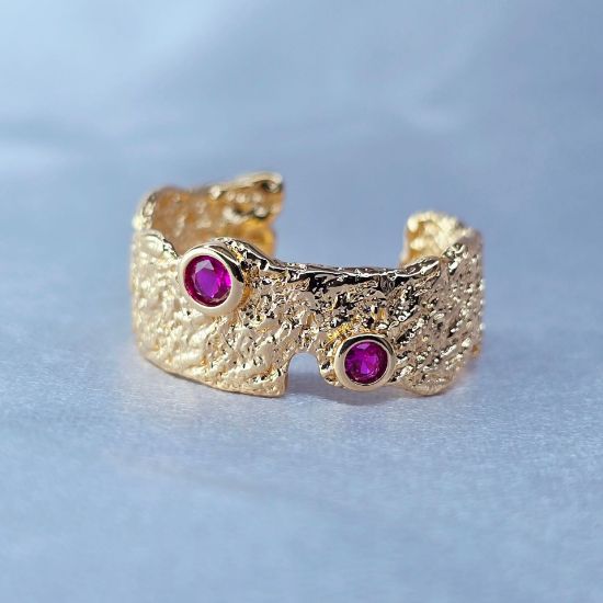 Imagen de Anillo Semiabierto Burbujas Fucsias