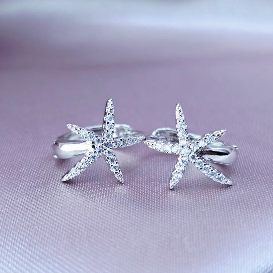 Picture of White Starfish Huggie