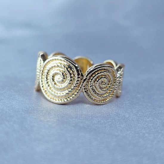 Picture of Gold Spirals Semi-Open Ring