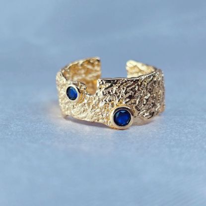 Picture of Intense Blue Bubbles Semi-Open Ring