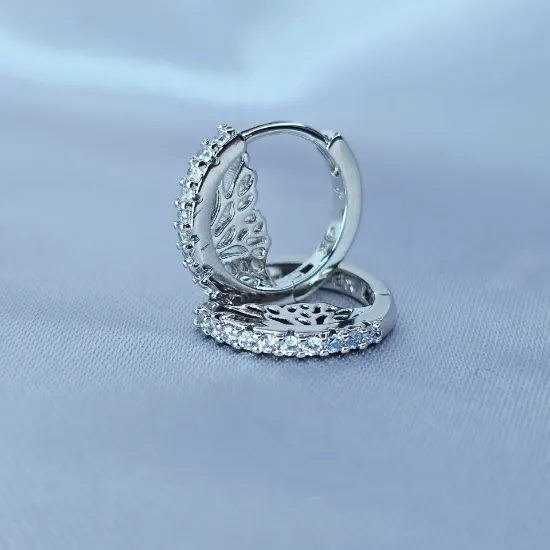 Picture of Stamped Wing and Crystals Huggie