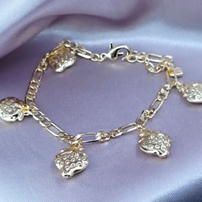 Picture of Five Strawberries and Heart Bracelet Size 1810