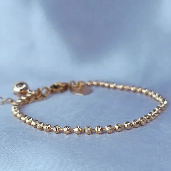 Picture of Beaded Link, Bell, and Heart Bracelet Size 1602