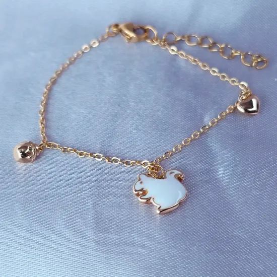 Picture of White Squirrel, Acorn, and Heart Bracelet Size 1412