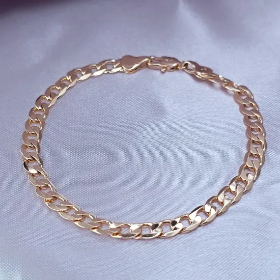 Picture of Gold Open Curb Link Bracelet Size 1805
