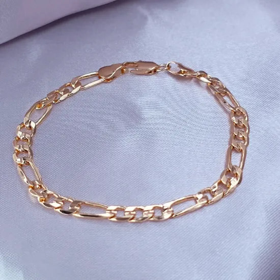 Picture of Gold Cartier or Figaro Link Bracelet Size 1906