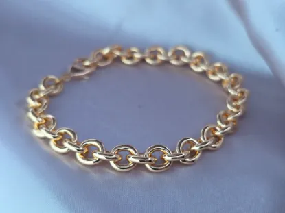 Picture of Gold Thick Oval Links Bracelet Size 2007