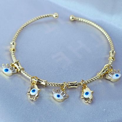 Imagen de Brazalete Hamsas y Ojitos Turcos