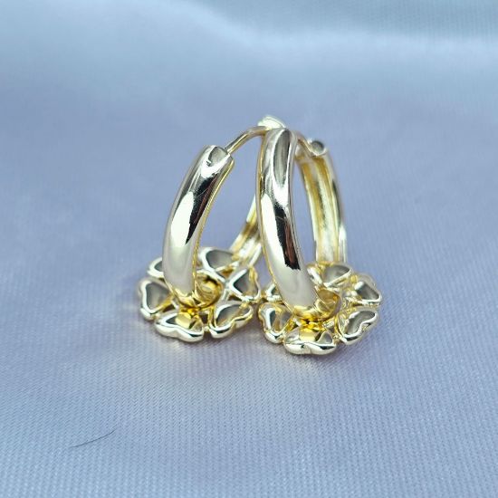 Imagen de Arete Desmontable Pétalos Corazones