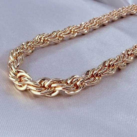 Imagen de Cadena Tejido Cordón Salomónico o Torzal Oro Dorado  4806