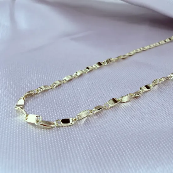 Imagen de Cadena Tipo Gucci Ovalado Lisa Plana Oro Amarillo  6002