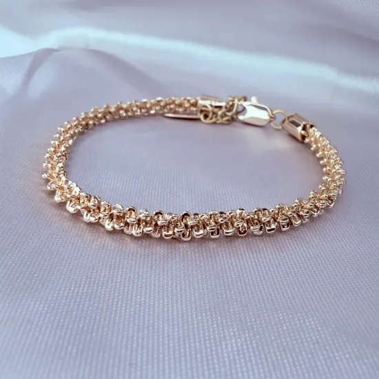 Imagen de Pulsera Tejido Ice Chain Oro Dorado  2105