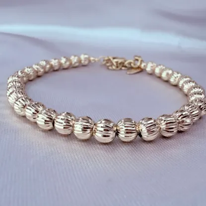 Imagen de Pulsera Municiones Texturizadas Oro Dorado  2105