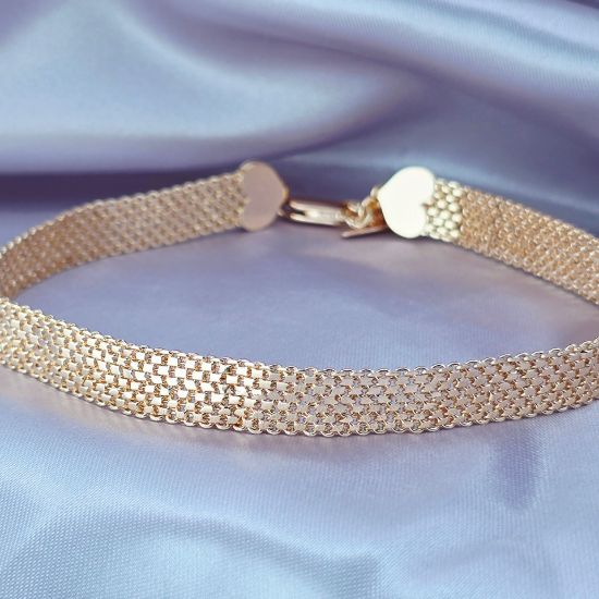 Imagen de Collar Gargantilla Tejido Malla y Corazones