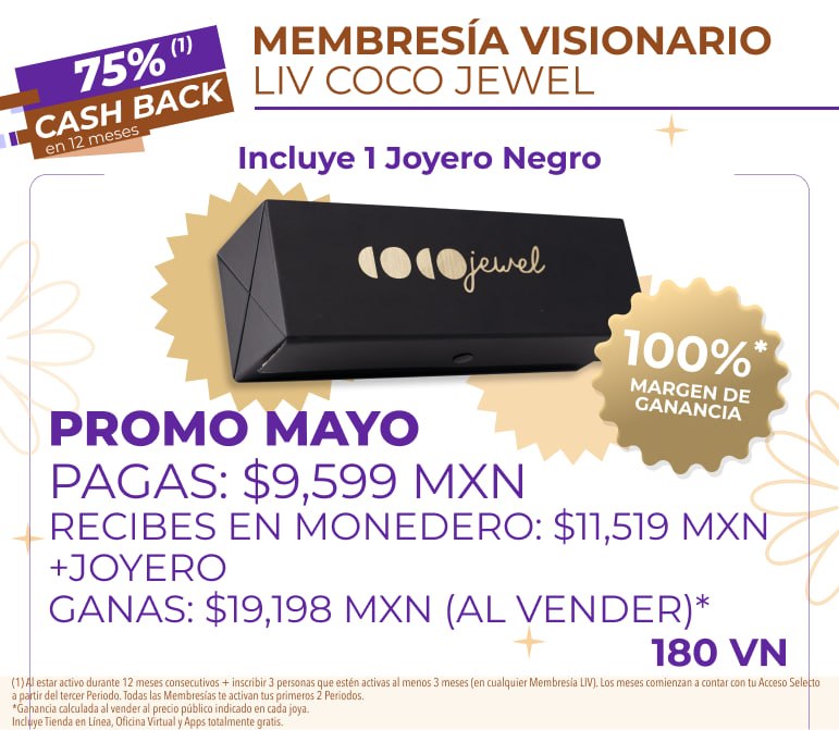Membresia COCO Jewel Visionario + 1 joyero