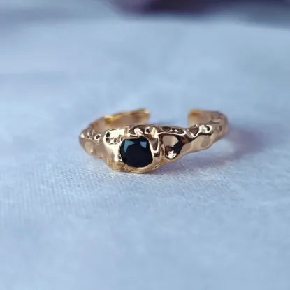 Imagen de Anillo Semiabierto Punto Negro