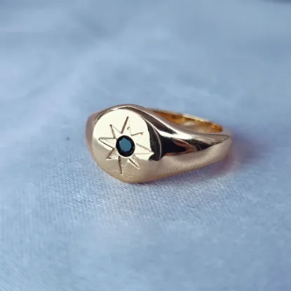 Imagen de Anillo Estrella Punto Negro