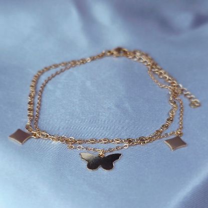 Imagen de Pulsera Tobillera Mariposa y Rombos
