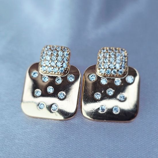 Imagen de Arete Bolso Cuadrado Burbujas