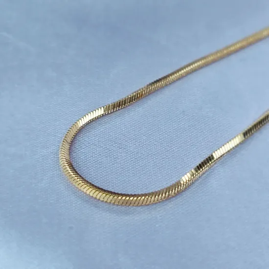 Imagen de Cadena Tejido Panza de Víbora Cúbica Oro Dorado Talla 4502