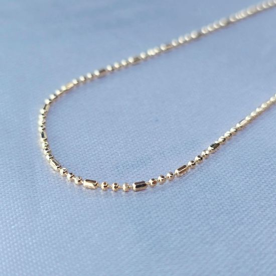 Imagen de Cadena Tejido Tres Puntos y Coma Oro Dorado Talla 4501