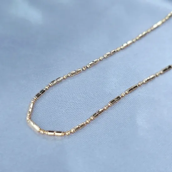 Imagen de Cadena Tejido Puntos y Dos Comas Oro Dorado Talla 4501