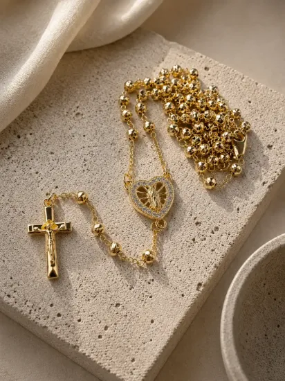 Imagen de Collar Rosario Corazón Virgen Talla 5203