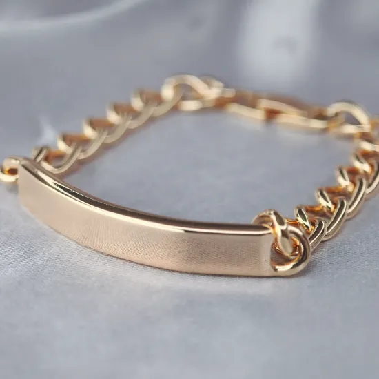 Imagen de Pulsera Esclava Eslabones Entrelazados Aros Irregulares Oro Dorado Talla 2007