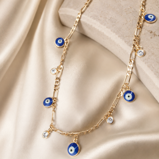 Imagen de Collar Ojos Turcos y Lunetas  4503