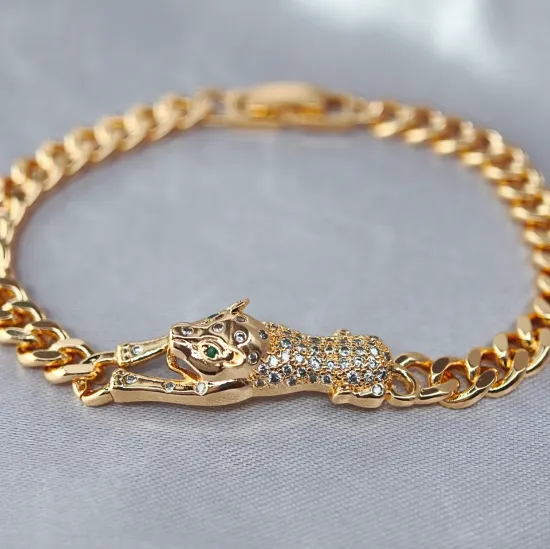 Imagen de Pulsera Jaguar Ojos Esmeralda  1806