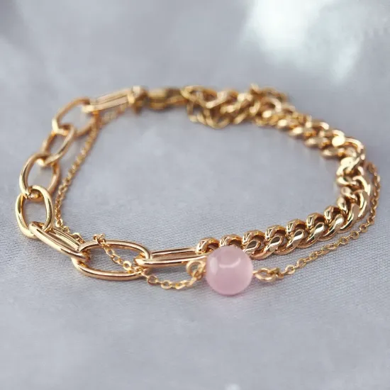Imagen de Pulsera Cristal Rosa  1705