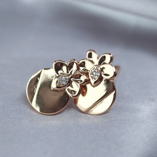 Imagen de Arete Flor y Botón de Oro